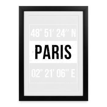 Paris Coordinates - Framed poster (27 × 37 cm) - black - Front
