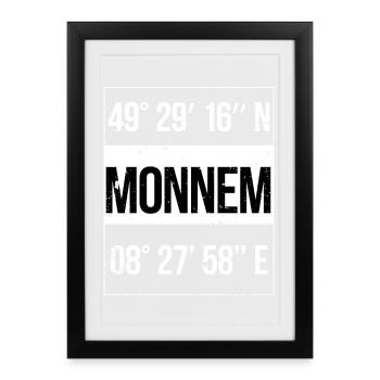 Coordonnées Monnem Mannheim - Affiche encadrée (27 × 37 cm) - noir - Devant