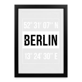 Coordinates Berlin - Framed poster (27 × 37 cm) - black - Front