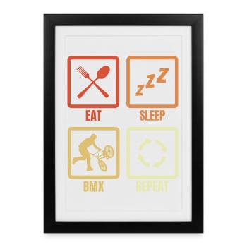 BMX Routine - Affiche encadrée (27 × 37 cm) - noir - Devant