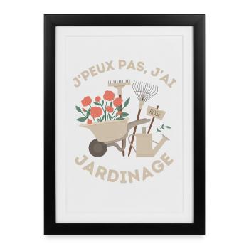 J'peux pas j'ai jardinage floral - Affiche encadrée (27 × 37 cm) - noir - Devant