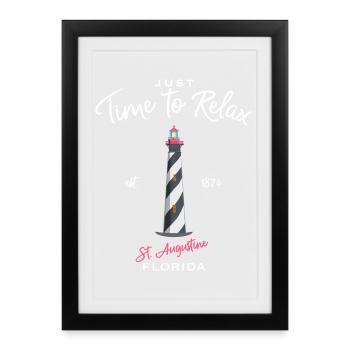 Florida, St. Augustine Lighthouse, USA - Framed poster (27 × 37 cm) - black - Front