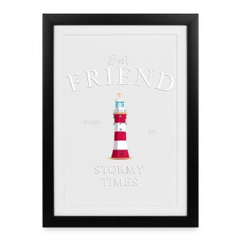 Meilleur ami, meilleur ami, Lighthouse England - Affiche encadrée (27 × 37 cm) - noir - Devant