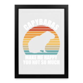 Motif animalier du zoo de Capybara - Affiche encadrée (27 × 37 cm) - noir - Devant