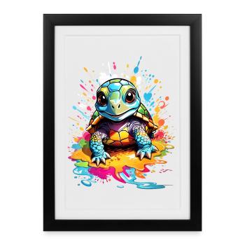 Tortue - Affiche encadrée (27 × 37 cm) - noir - Devant