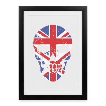 Skull with Union Jack Overlay - Framed poster (27 × 37 cm) - black - Front