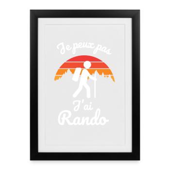 randonnée rando 2 - Affiche encadrée (27 × 37 cm) - noir - Devant