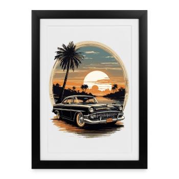 Classic Cars 1950 - Framed poster (27 × 37 cm) - black - Front