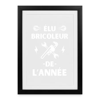 élu bricoleur de l année 1 - Affiche encadrée (27 × 37 cm) - noir - Devant