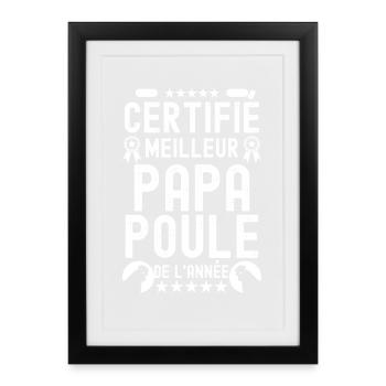 Humour papa poule - Affiche encadrée (27 × 37 cm) - noir - Devant