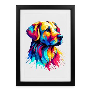 Labrador Golden Retriever Dog - Framed poster (27 × 37 cm) - black - Front