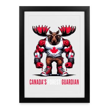 Le wapiti de la Garde forestière canadienne - Affiche encadrée (27 × 37 cm) - noir - Devant