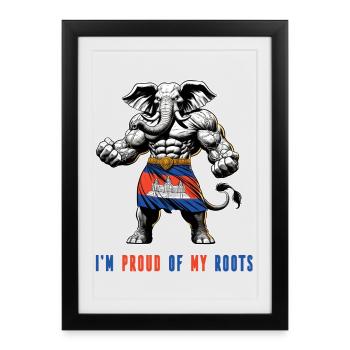 Je suis fier de mes itinéraires au Cambodge - Affiche encadrée (27 × 37 cm) - noir - Devant