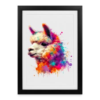 Alpaca - Framed poster (27 × 37 cm) - black - Front