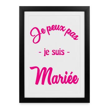 Bachelorette party. WEDDING - Framed poster (27 × 37 cm) - black - Front