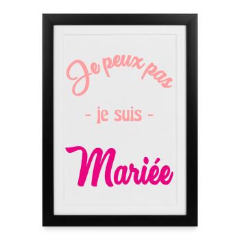 MARIEE. FUTURE MARIEE. EVJF - Affiche encadrée (27 × 37 cm) - noir - Devant