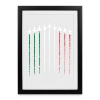 Flag Hue Swords in Green White Red - Framed poster (27 × 37 cm) - black - Front