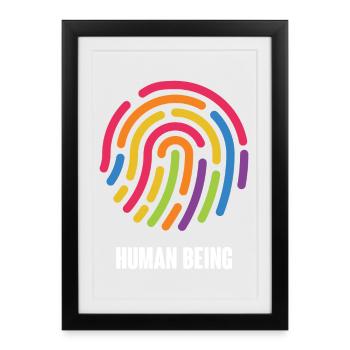 LGBTQ Pride Month - Human Being - Framed poster (27 × 37 cm) - black - Front