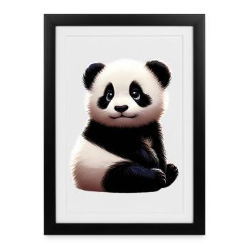 Panda - Framed poster (27 × 37 cm) - black - Front
