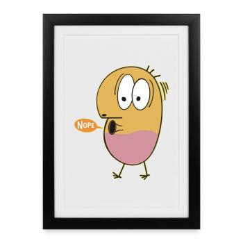 Dodo says nope - Framed poster (27 × 37 cm) - black - Front