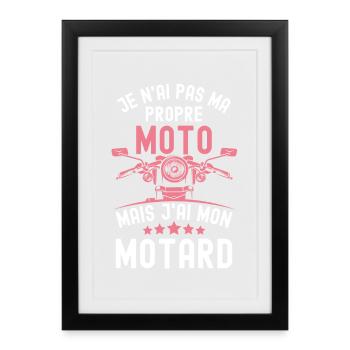 Femme fiancée copine d un motard - Affiche encadrée (27 × 37 cm) - noir - Devant