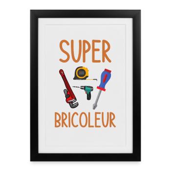Super Bricoleur Outils Vintage - Affiche encadrée (27 × 37 cm) - noir - Devant