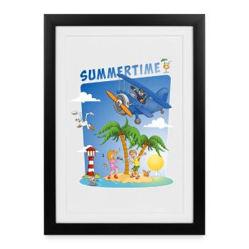 Colorful and cheerful summer image - Framed poster (27 × 37 cm) - black - Front