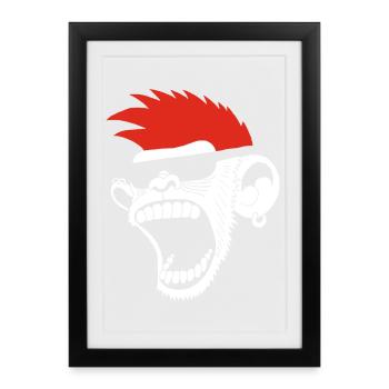 Monkeying - Framed poster (27 × 37 cm) - black - Front