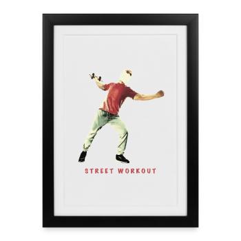 Street workout without weight - Framed poster (27 × 37 cm) - black - Front