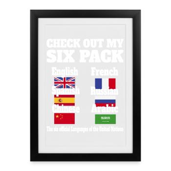Languages Sixpack - Framed poster (27 × 37 cm) - black - Front