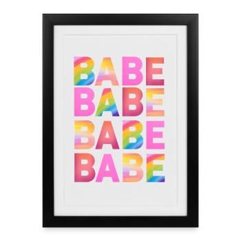 Babe Schatz fête dames filles célèbrent Girlie - Affiche encadrée (27 × 37 cm) - noir - Devant