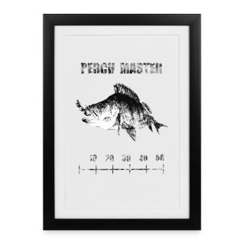 Perche Rekord - Pêche aux leurres - Affiche encadrée (27 × 37 cm) - noir - Devant
