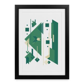 Figure gomtrique abstraite - Affiche encadrée (27 × 37 cm) - noir - Devant