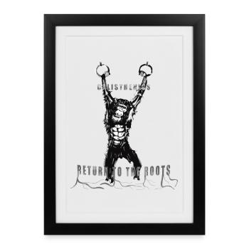 Gymnastique suédoise avec anneaux de gymnastique - Affiche encadrée (27 × 37 cm) - noir - Devant