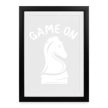 jeu sur Chess Knight - Joueurs et clubs d’échecs - Affiche encadrée (27 × 37 cm) - noir - Devant