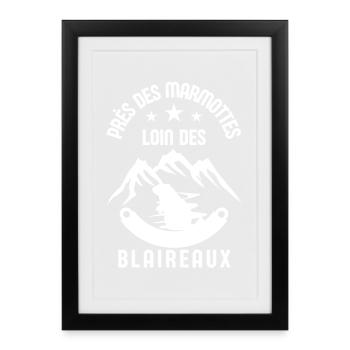 Humour marmotte 1 - Affiche encadrée (27 × 37 cm) - noir - Devant