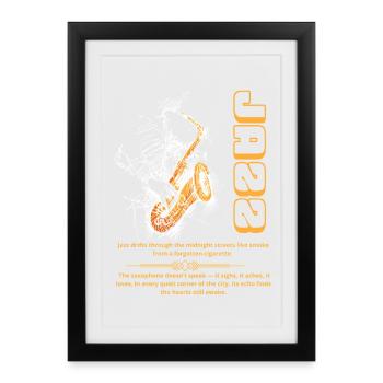 Le jazz dérive dans les rues de minuit comme un dragon - Affiche encadrée (27 × 37 cm) - noir - Devant