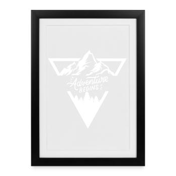 Bergabenteuer Motivierendes Design - Gerahmtes Poster (27 × 37 cm) - Schwarz - Vorne
