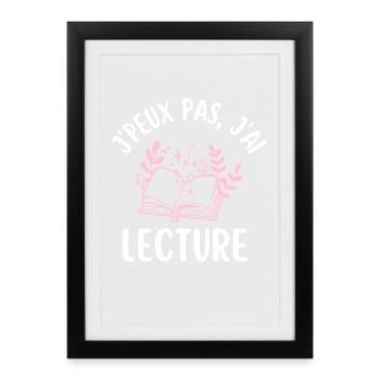 Design Livre de Lecture Féminin - Affiche encadrée (27 × 37 cm) - noir - Devant