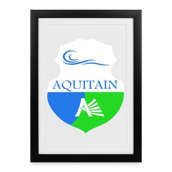 Aquitaine coat of arms - Framed poster (27 × 37 cm) - black - Front