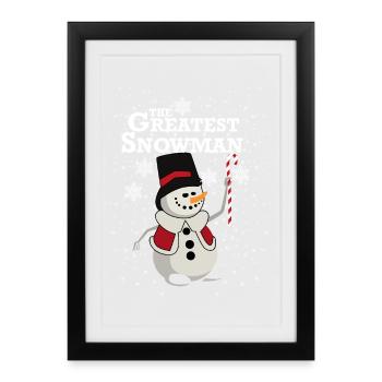 Greatest Snowman – Funny Winter Parody Design - Framed poster (27 × 37 cm) - black - Front