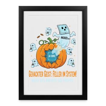 Hacked Ghost: Feller in the System ! - Framed poster (27 × 37 cm) - black - Front
