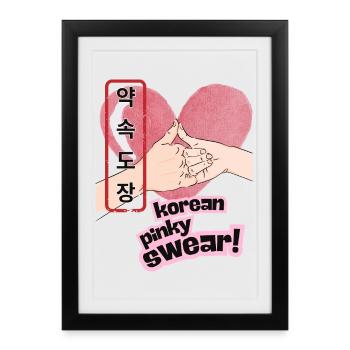 Korean Pinky Swear Promise – 약속도장 Design - Framed poster (27 × 37 cm) - black - Front