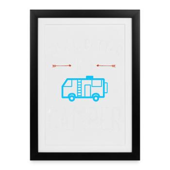 La vie est meilleure en camping-car - Affiche encadrée (27 × 37 cm) - noir - Devant