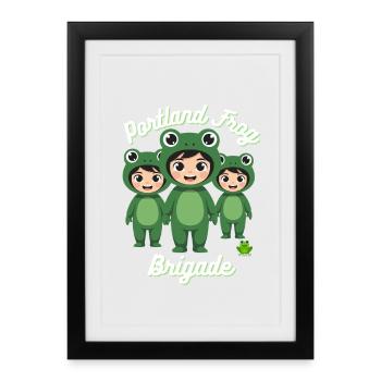Brigade de grenouilles de Portland - Affiche encadrée (27 × 37 cm) - noir - Devant