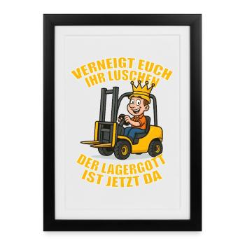 Incline-toi, toi, le dieu du camp est maintenant - Affiche encadrée (27 × 37 cm) - noir - Devant