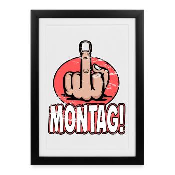 Majeur Stinky Finger Monday Design utilisé - Affiche encadrée (27 × 37 cm) - noir - Devant