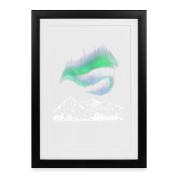 Aurora Alpine Chart - Framed poster (27 × 37 cm) - black - Front