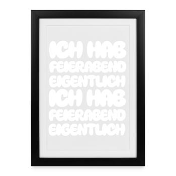 En fait, je suis en arrêt de travail Je suis en congé - Affiche encadrée (27 × 37 cm) - noir - Devant