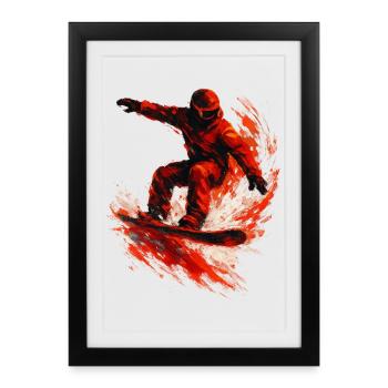 Snowboarding | Snow | Snowboarder | Ski - Framed poster (27 × 37 cm) - black - Front